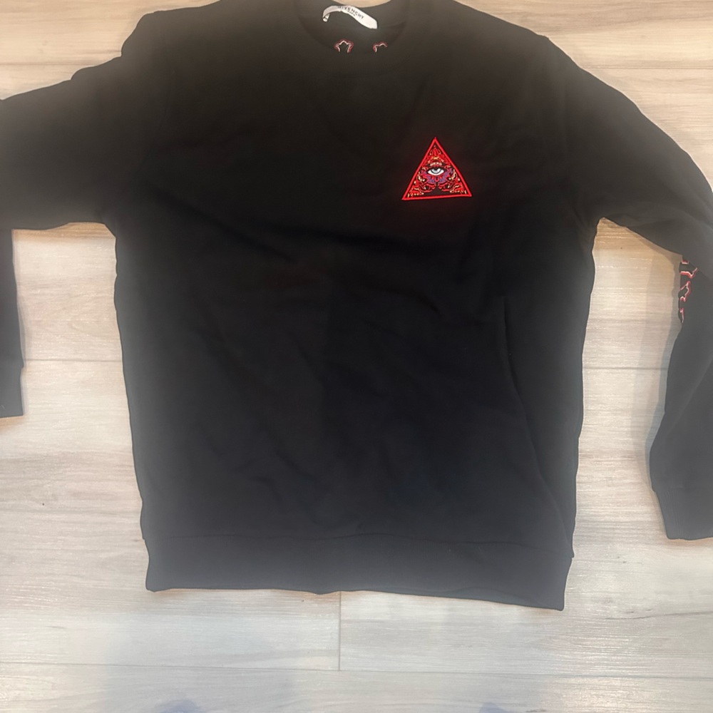 Givenchy Black and Red Crewneck Sweater